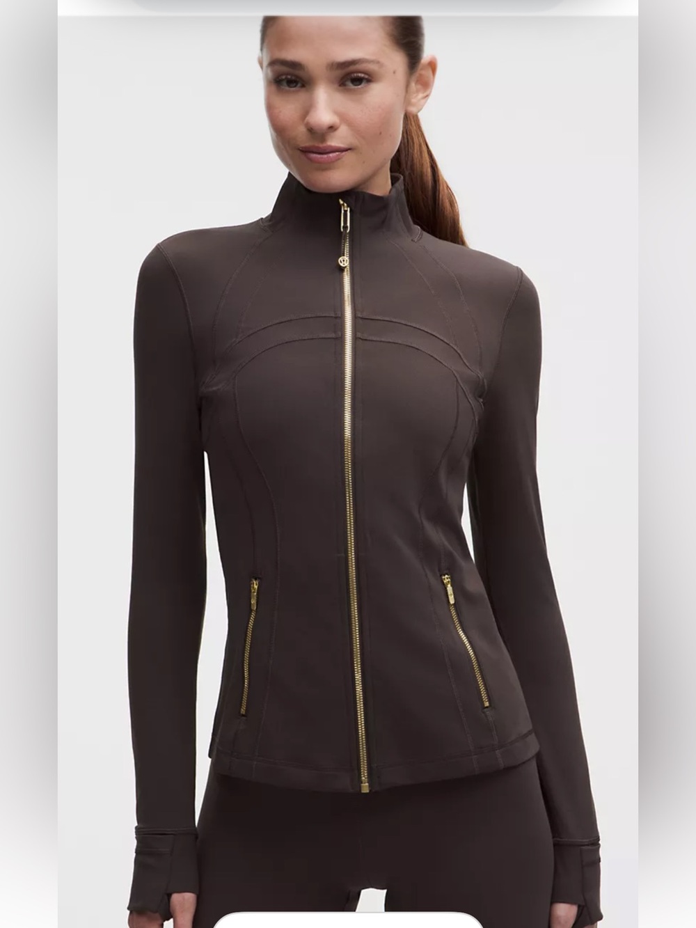 Lululemon Define Jacket in Black with Gold Hardware size 10